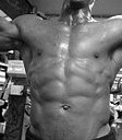 man with six packs working out