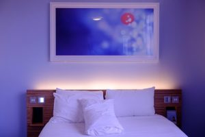 nice bed with pillows
