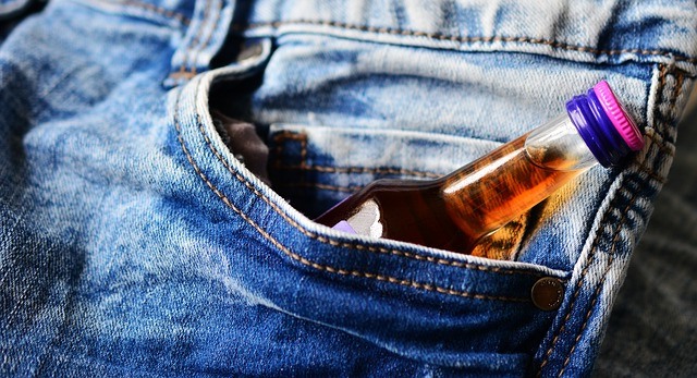 alcohol drink in the pocket