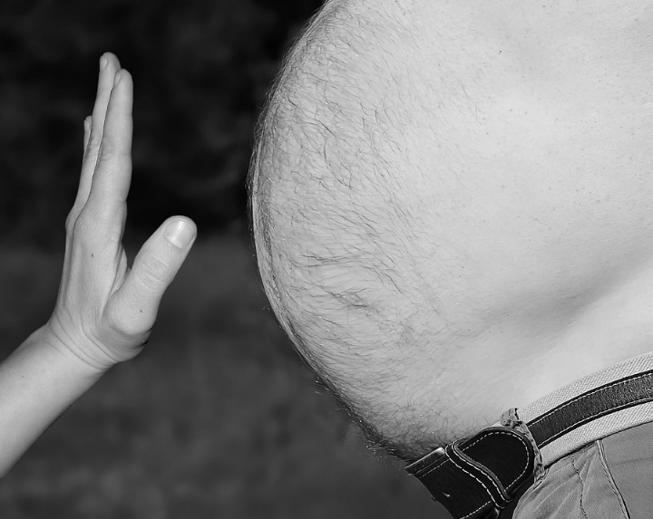 hand and belly